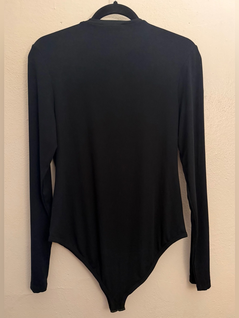 NEW Edited Black Bodysuit Long-Sleeve Ribbed Bodysuit Leotard size XL - Picture 3 of 7
